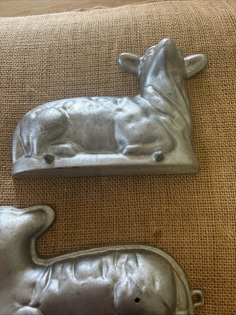 Vintage Cast Aluminum LAMB/SHEEP 2 Piece Chocolate, Candy, & Cake Mold Heavy!